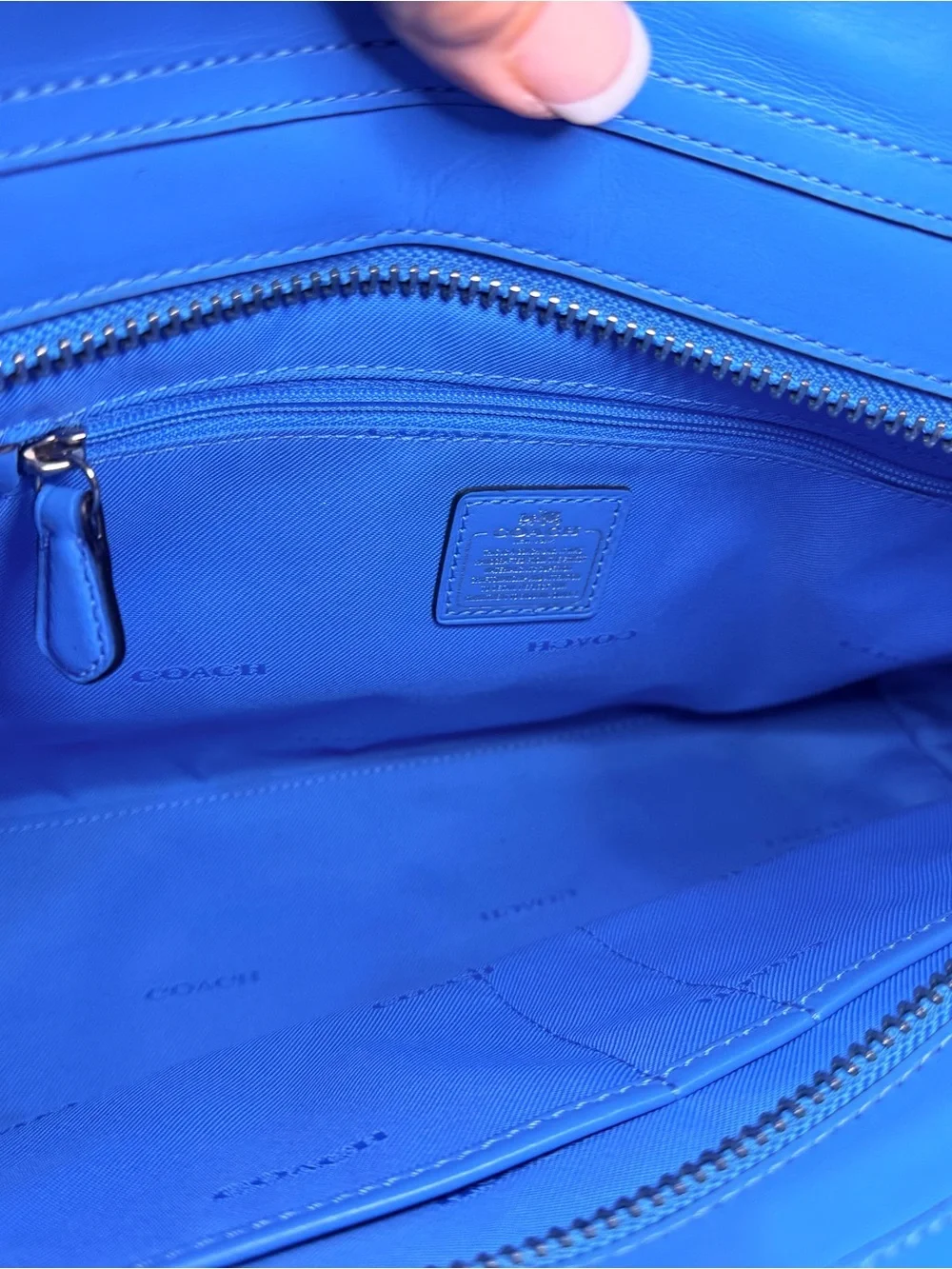 25. NEW Coach Lapis Blue Pebbled Leather Mini Satchel with Silver Hardware